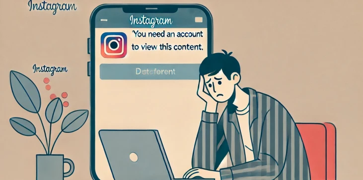 una persona triste sin cuenta de instagram